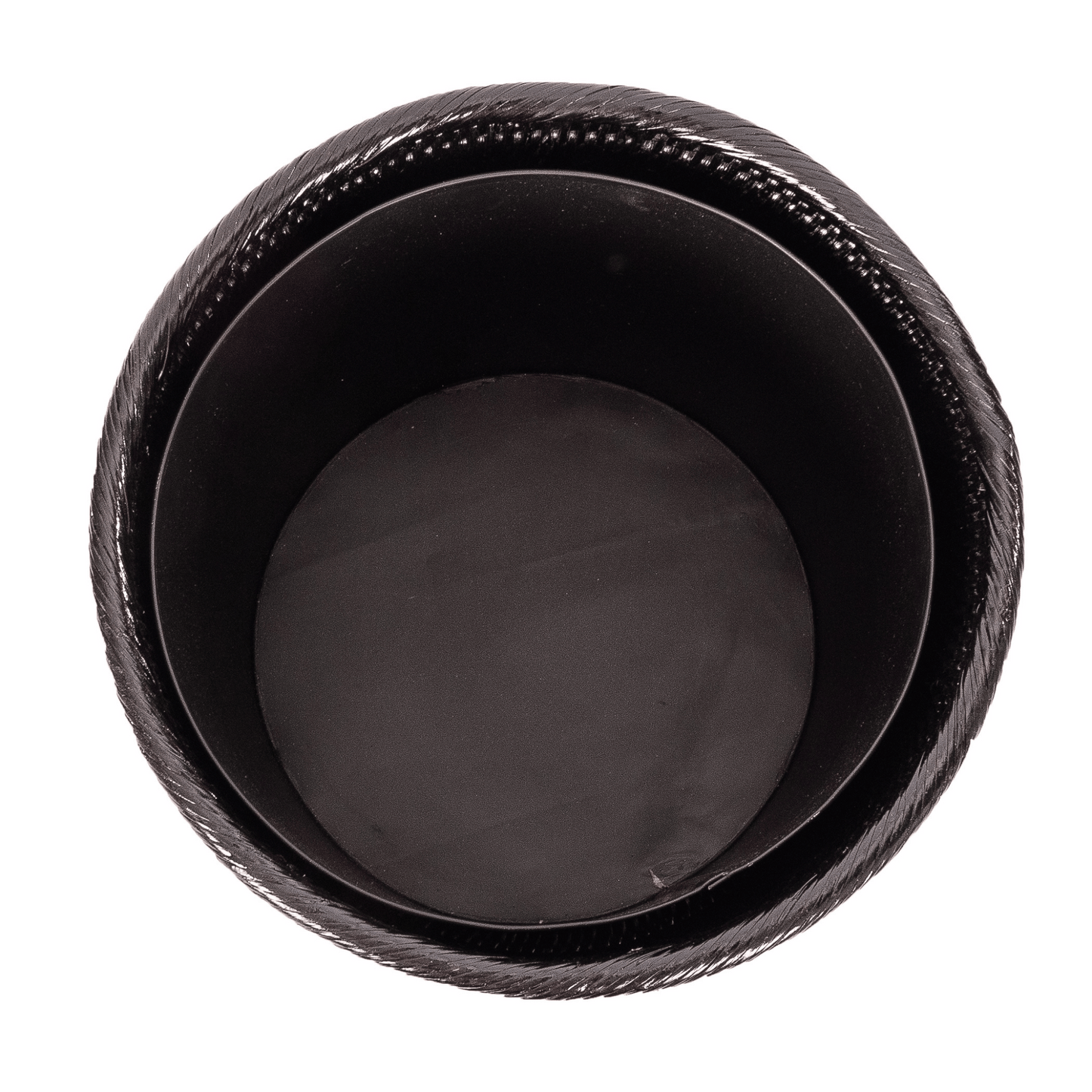 Artifacts Rattan™ Round Waste Basket with Metal Liner: Tudor Black
