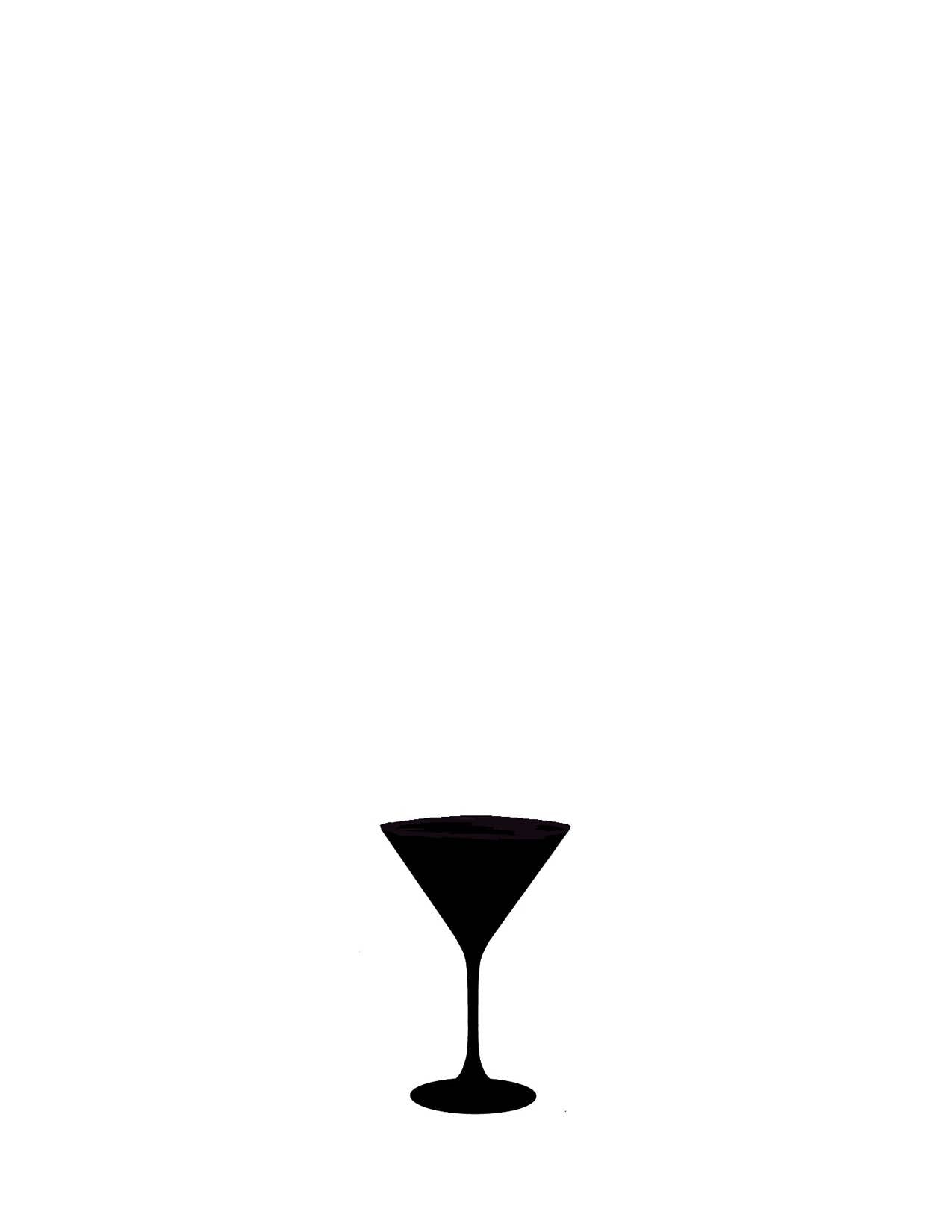 Martini Silhouette Letterpress