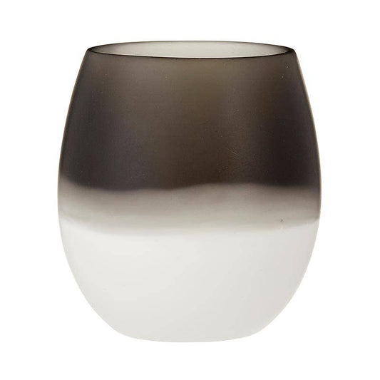 Resin Stemless Wine Glass - Charcoal & White