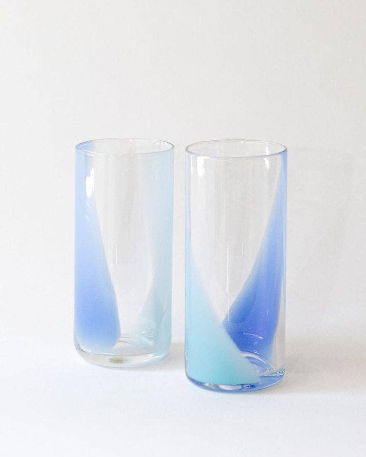 High Ball Glasses: Pistachio (Green + White)