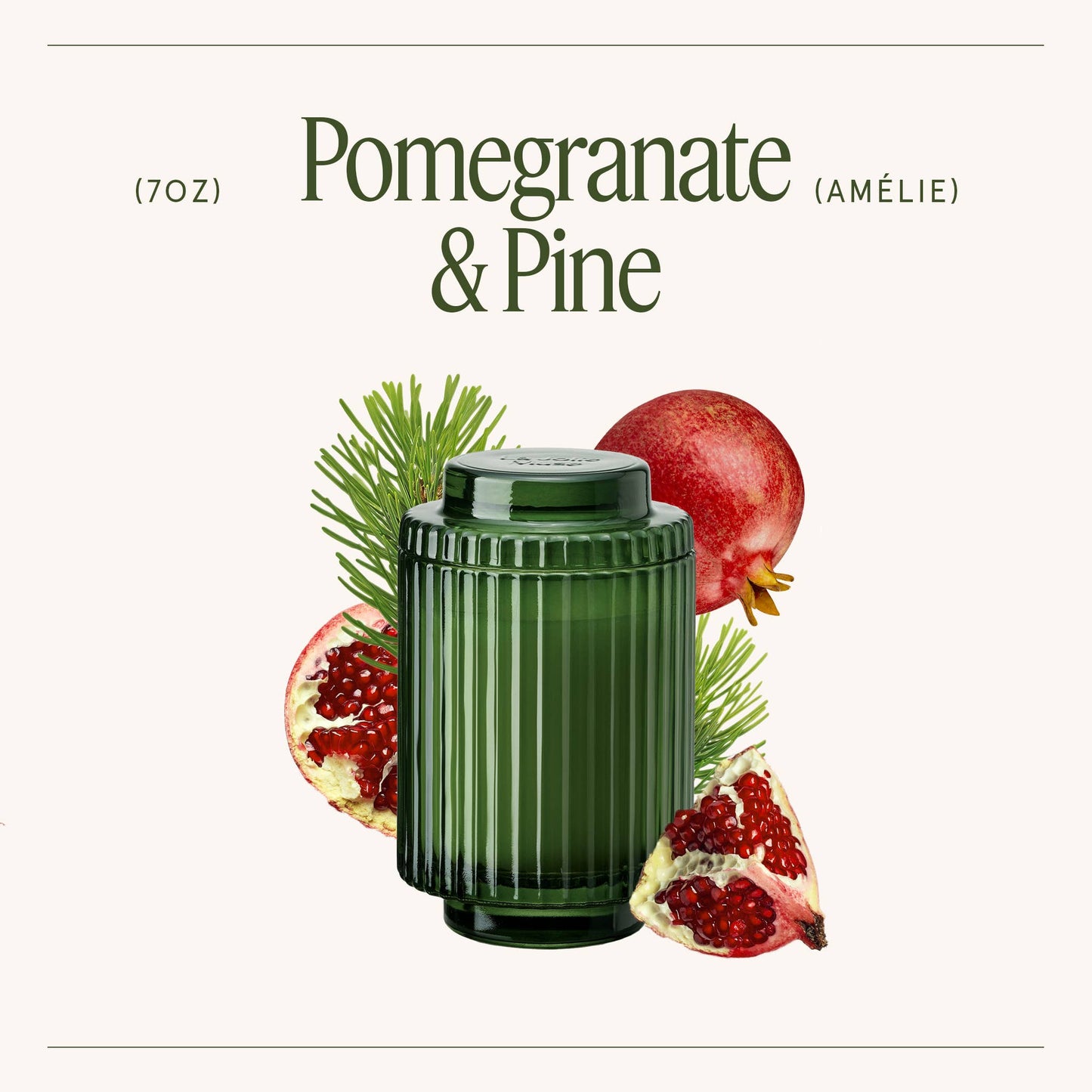 Amélie - Pomegranate & Pine 7oz Candle Tester