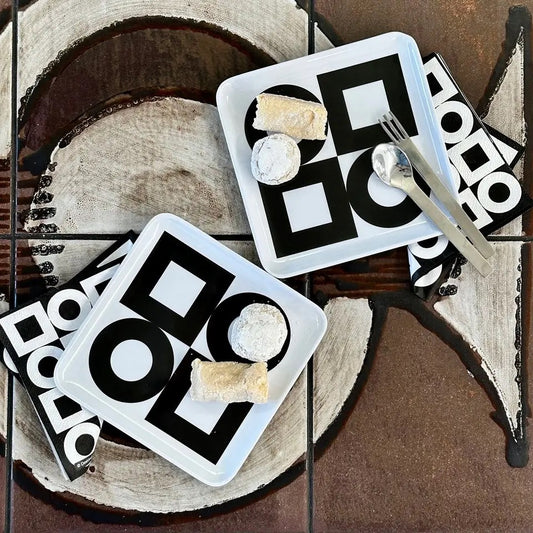 Modernista B&W Appetizer Plates, Set of 4