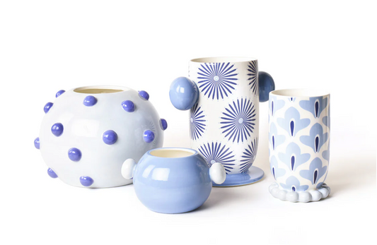 Iris Blue Ceramic Vases