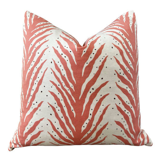 Creeping Fern Coral Pillow, 20" x 20"