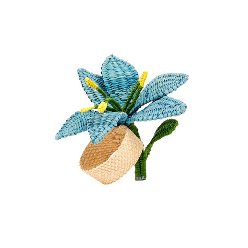 Blue Lily Napkin Ring