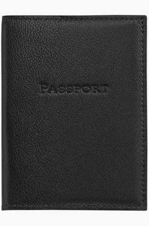 Passport Cover / Black Traditional Leather