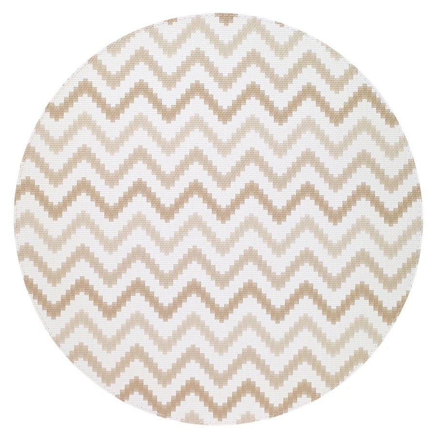 Ripple Beige Round Mat