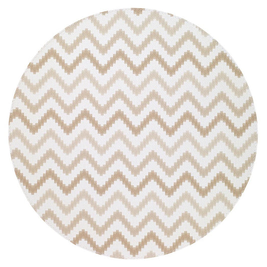 Ripple Beige Round Mat 15", set of 4