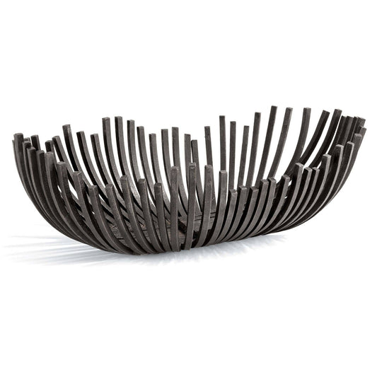 Black Iron Webbed Oblong Bowl