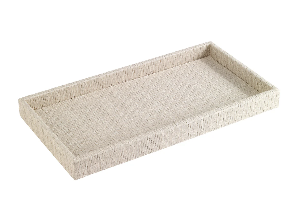 Wicker Cream Guest Towel Holder