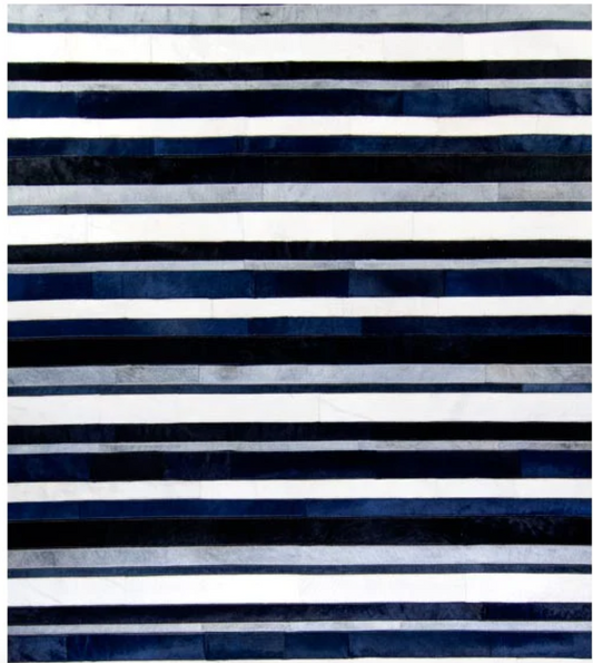 Boulevard Cowhide Rug - 5x8 Color: Denim
