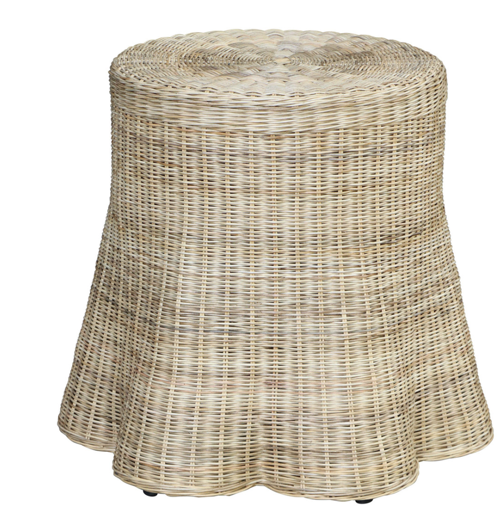 Bonnie Rattan Woven Fabric Illusion Side Table