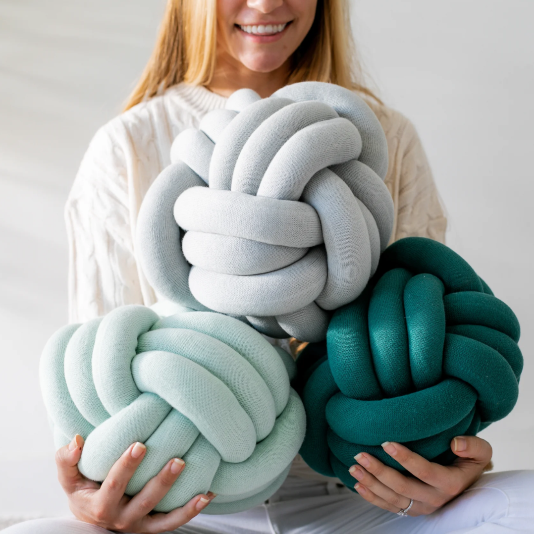Neptune Mint Knot Pillow