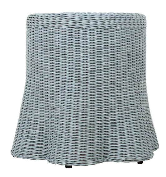Bonnie Rattan Scalloped Side Table - Blue
