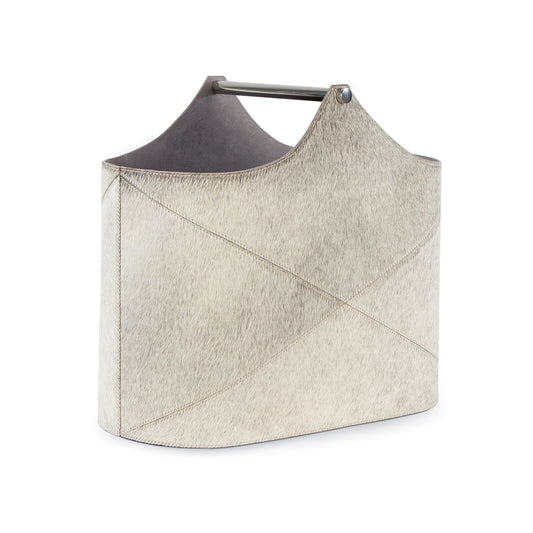 Andres Hair on Hide Basket - Grey
