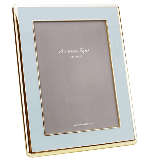 Powder Blue Enamel & Gold Frame - 4x6