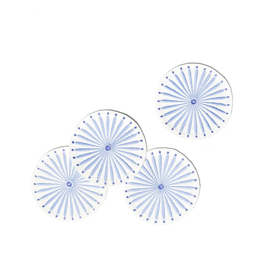 Iris Blue Burst Round Cocktail Napkin