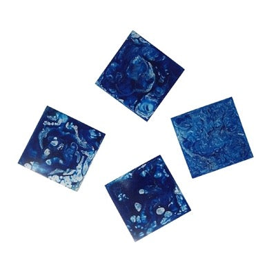 Blue Square Resin Coasters