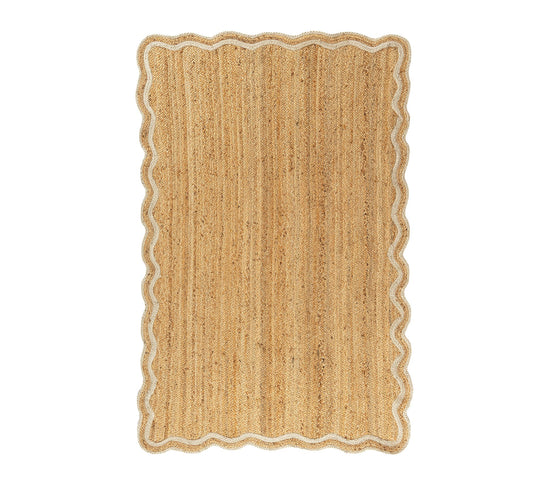 Olivya Jute Scallop Rug Natural/Ivory