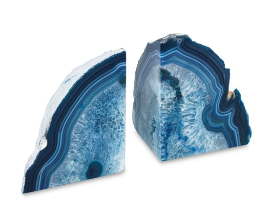 Large/Small Blue Agate Bookends