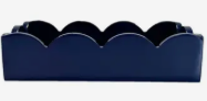 Lacquer Scalloped Guest Towel Holder - Navy