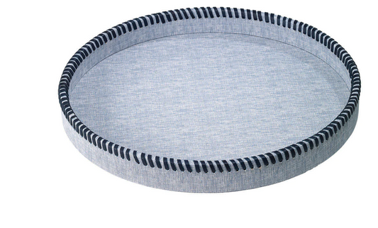Whipstitch Round Tray - Bluebell