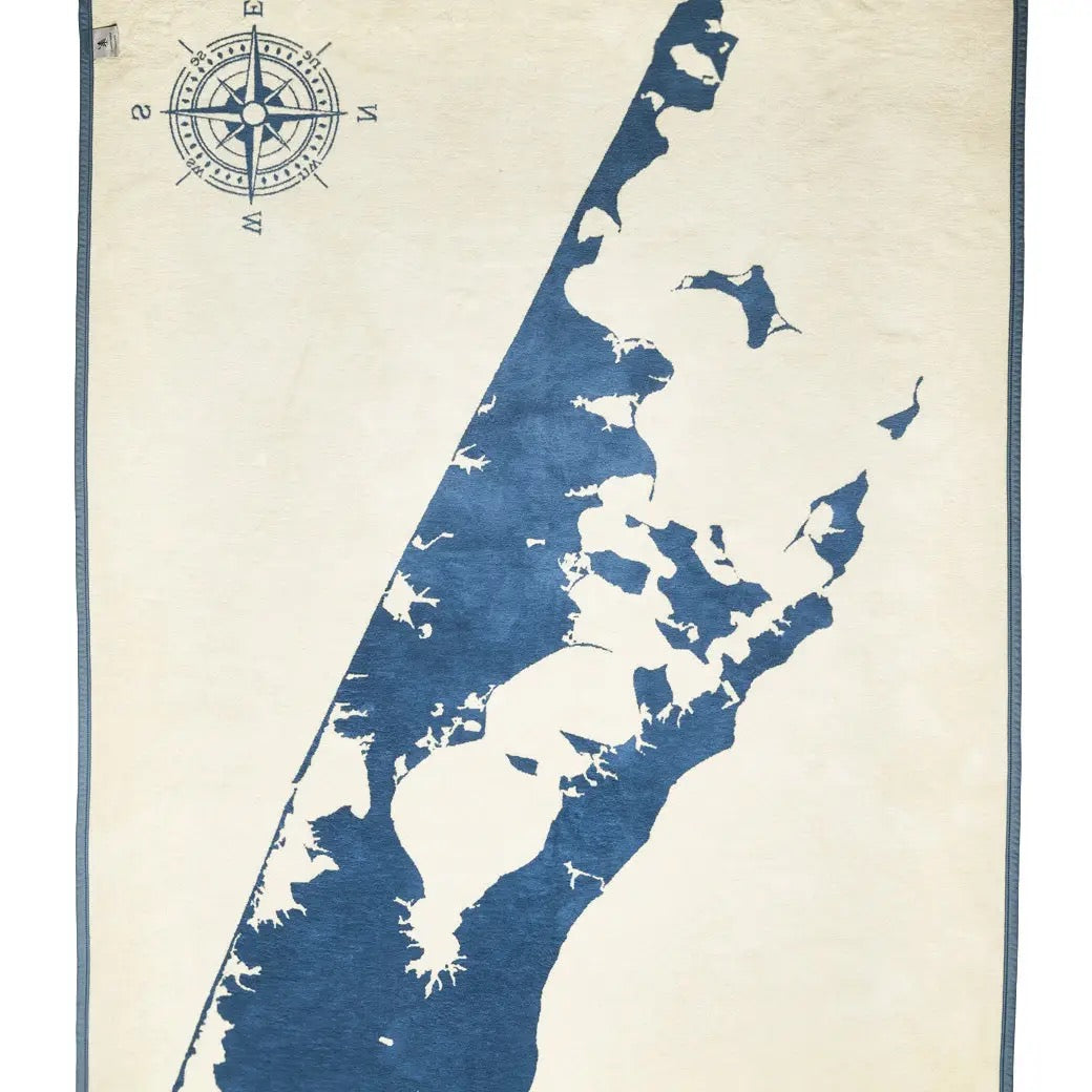 Hamptons Map Blanket, 60" x 80"