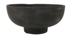 Atlas Black Terracotta Pedestal Bowl