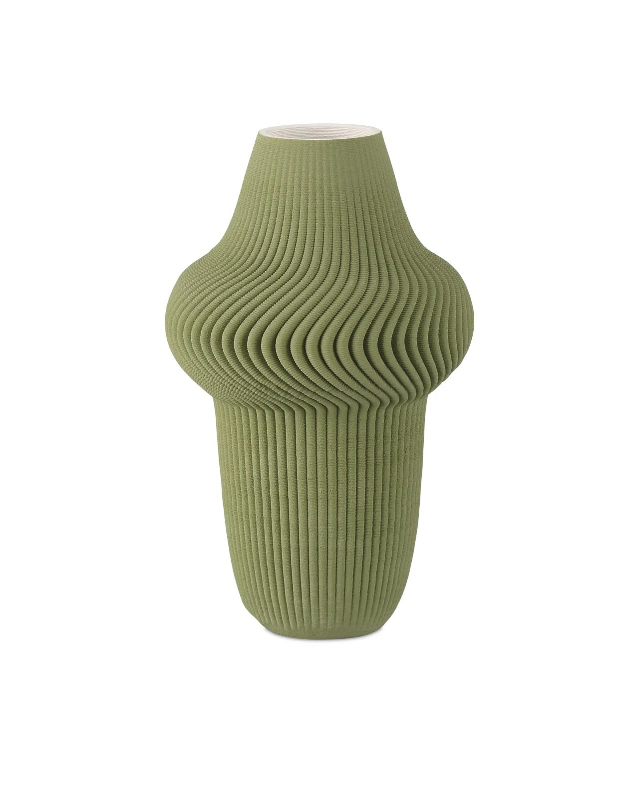 Green Plisse Large Vase - Thumbnail 3
