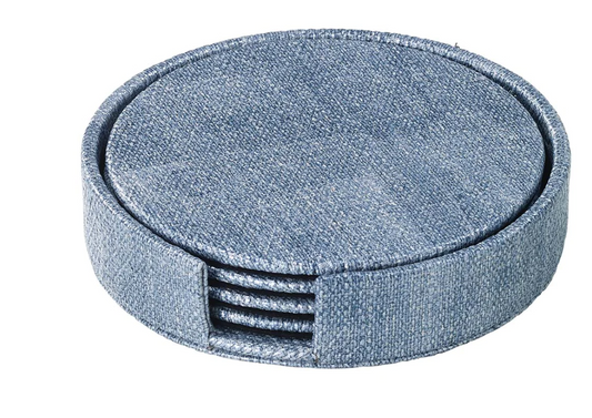 Luster Ice Blue Boxed Coasters - Set of 4