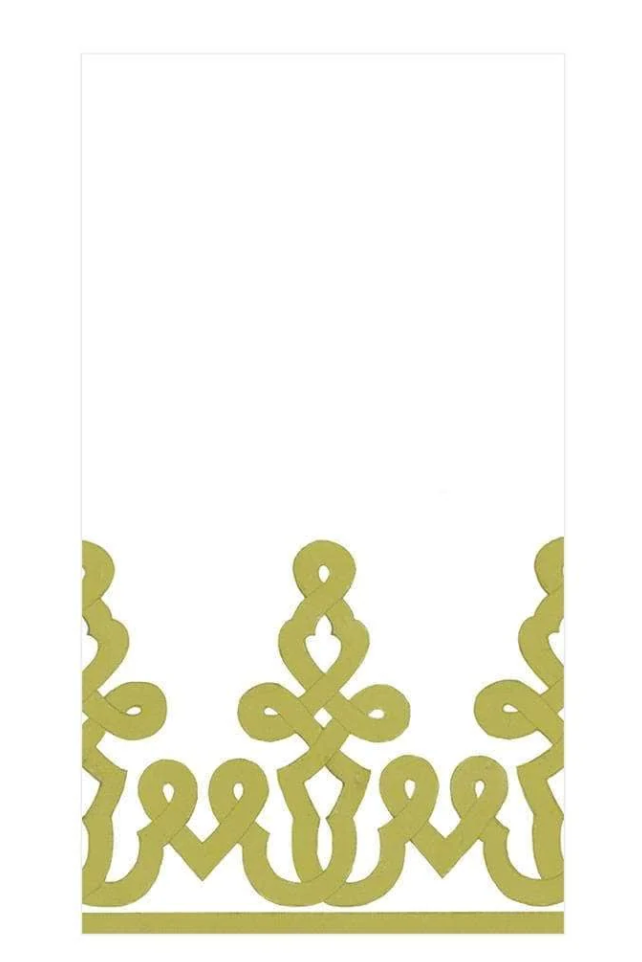 Dessin Passementerie Moss Green Guest Towel 15/Pk