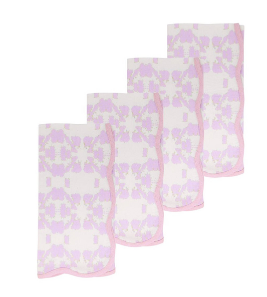 Mosaic Lavender Scalloped Dinner Napkins