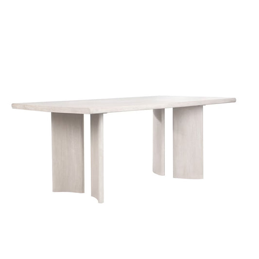 Bullnose Dining Table w/ Curved Legs - Ivory