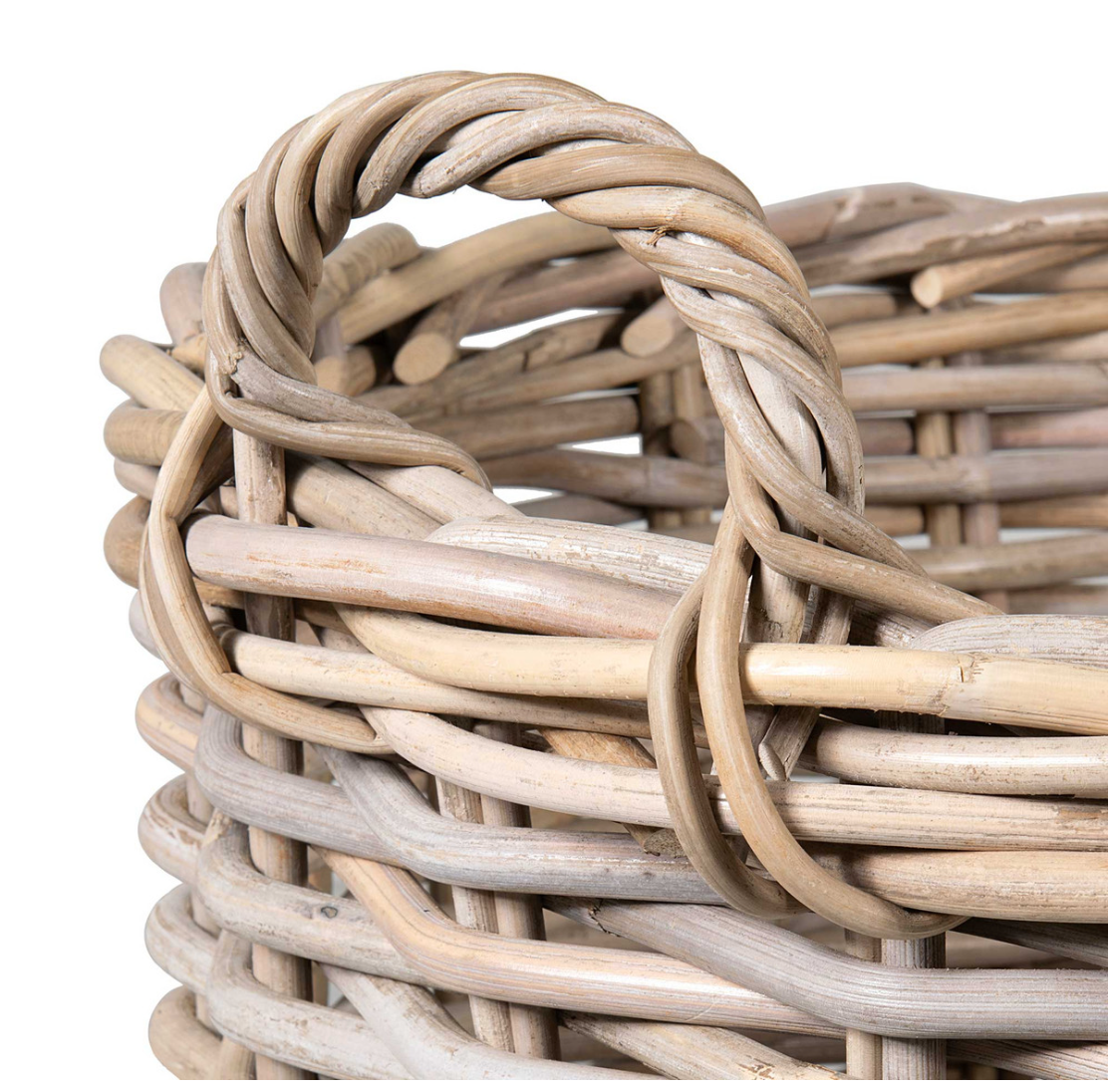 Mona Round Rattan Storage Baskets - Set of 2
