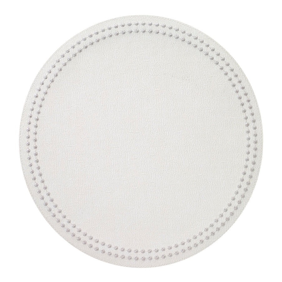 Pearl Easy Care Placemat - Set of 4 - White/Silver