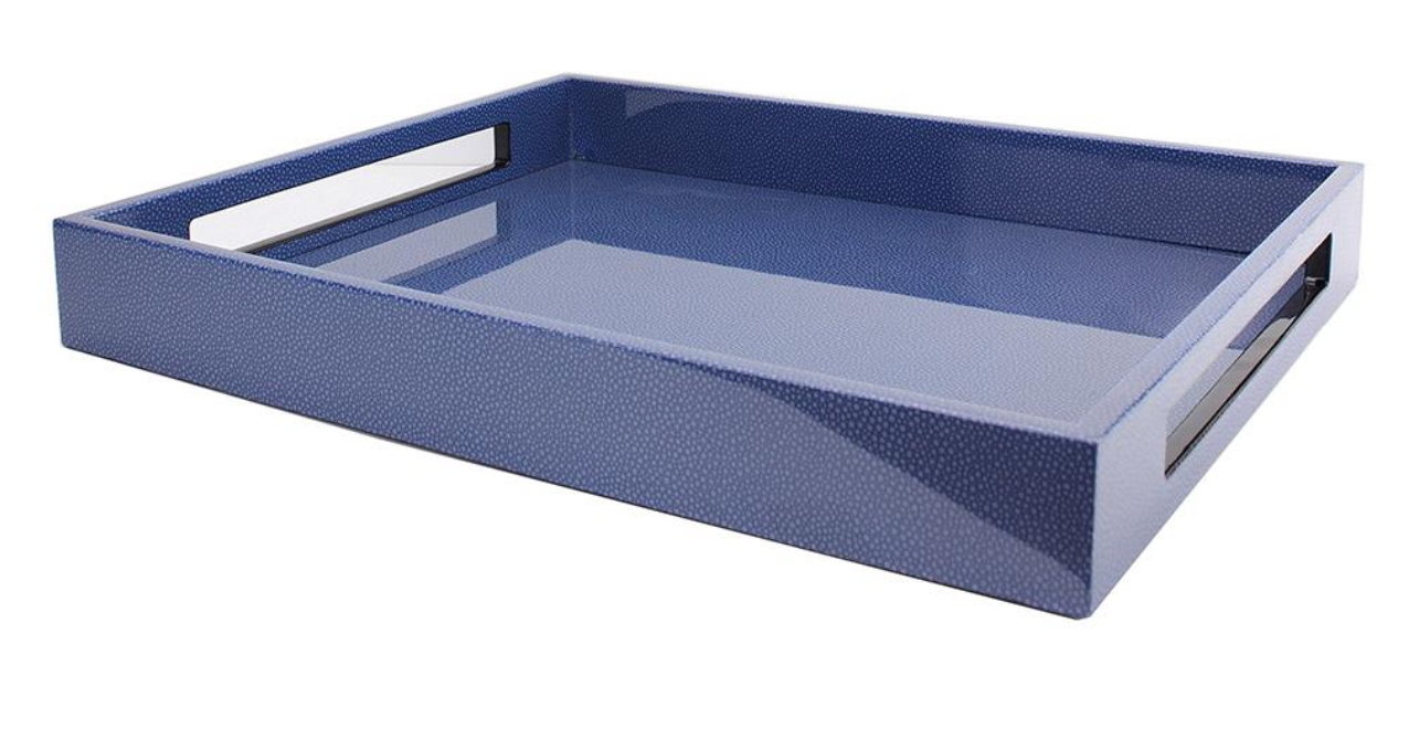 Blue Shagreen Lacquer Tray
