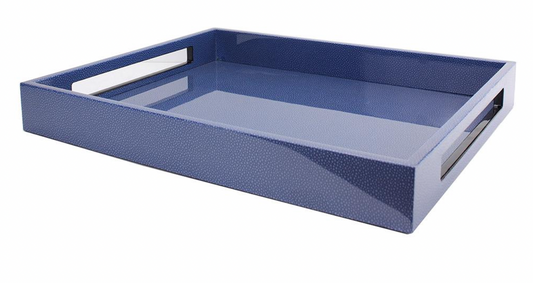 Blue Shagreen Lacquer Tray