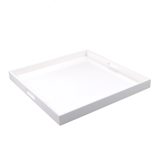 White 22" Square Serving Tray