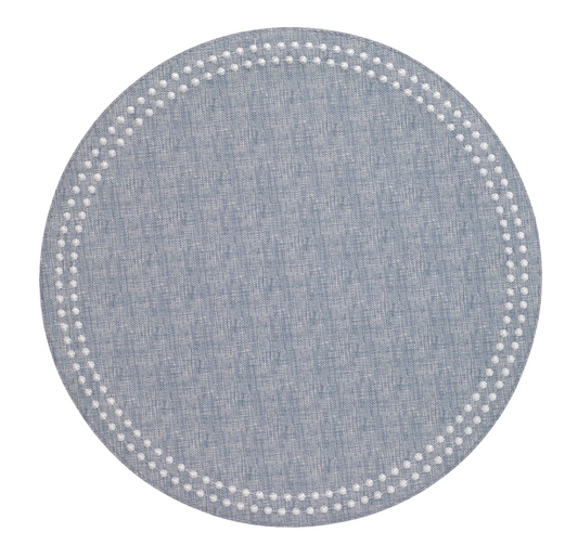 Pearl Easy Care Placemat - Set of 4 - Bluebell/White