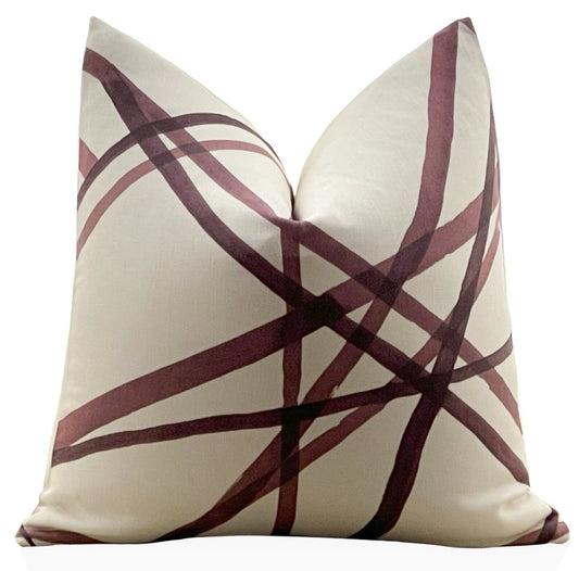 Channels Plum Pillow, 20" x 20"