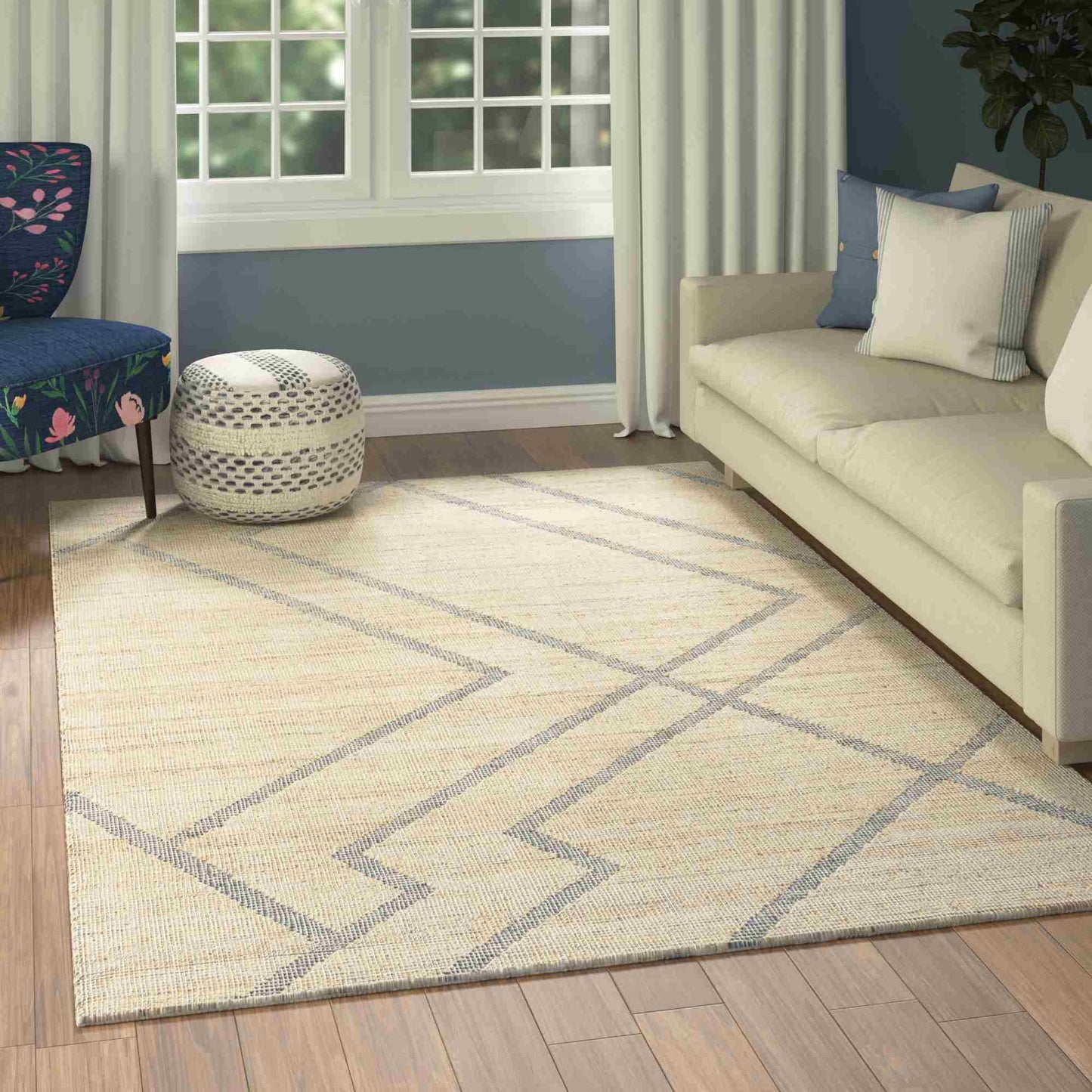 Willow Rug 2 x 3 Blue/Tan