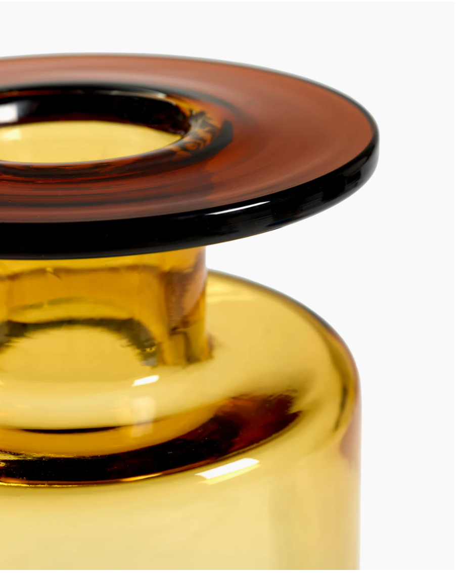 Wind & Fire Vase - Amber/Black Medium