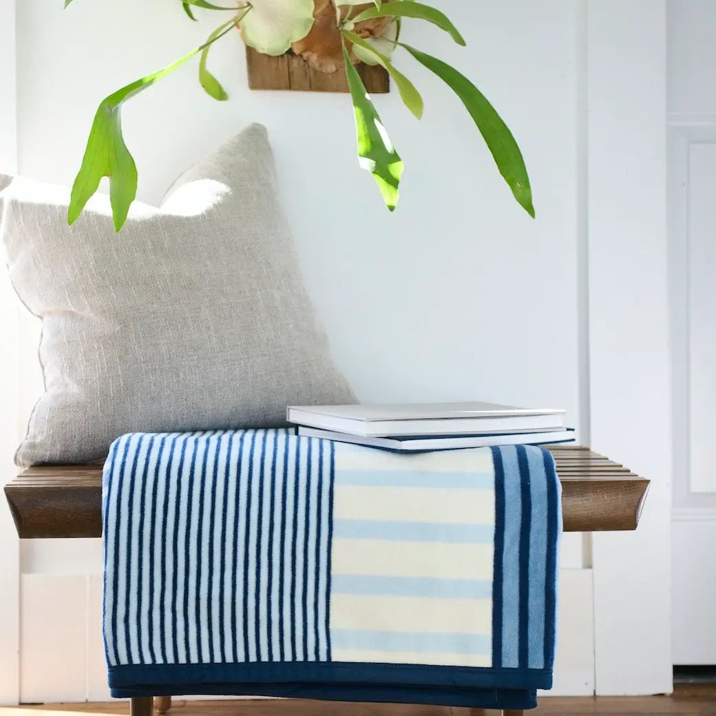 Shoreline Stripe Blanket, 60" x 80"