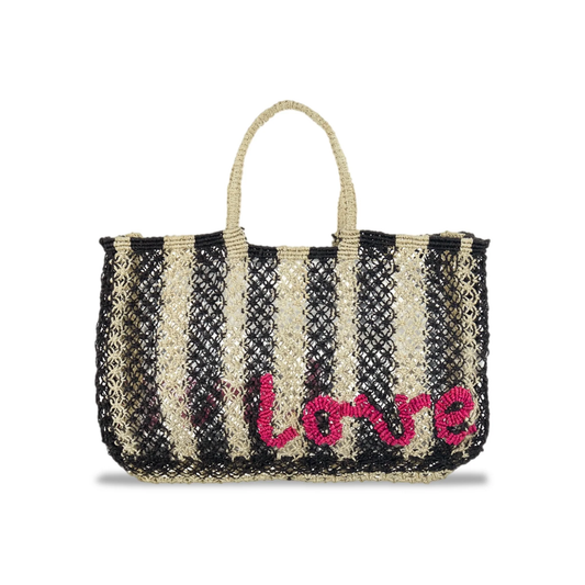 Lavinia LOVE tote / Black Natural Hot Pink