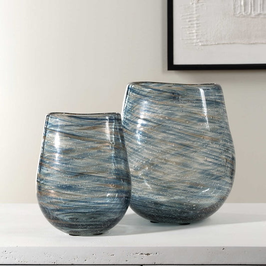 Aurora Swirl Vases S/2