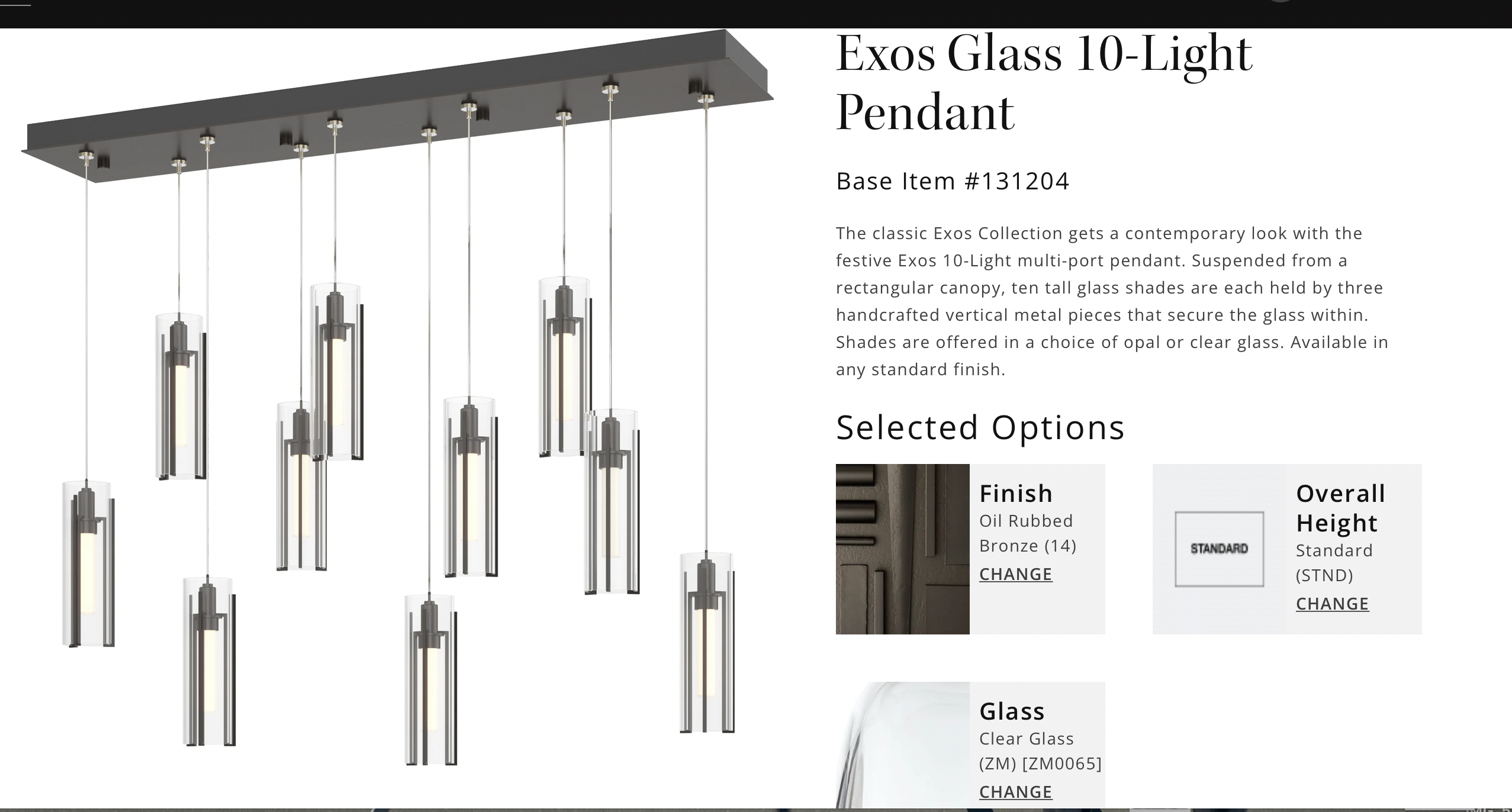 Exos Glass 10-Light Chandelier