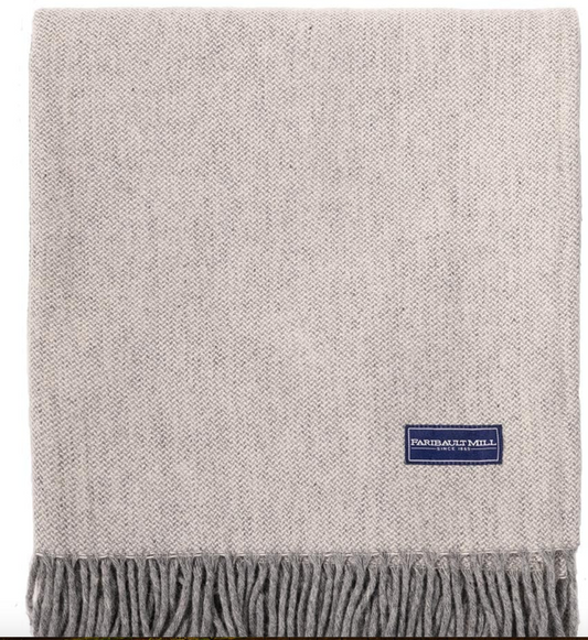 Ashby Wool Throw Blanket - Natural Twill