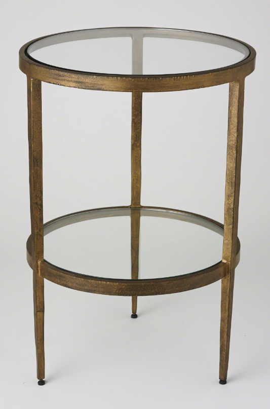 Laforge Two-Tier Side Table - Antique Gold
