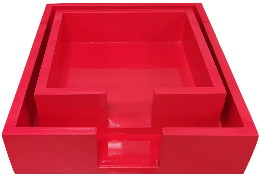 Luxe Lacquer Tray - The Brights Coral
