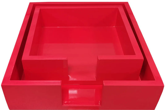 Luxe Lacquer Tray - The Brights Coral